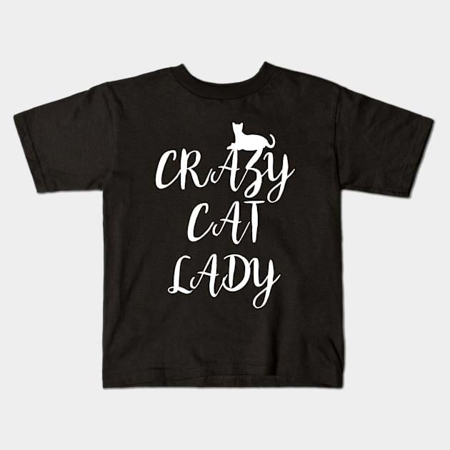 CRAZY CAT LADY Kids T-Shirt by redhornet